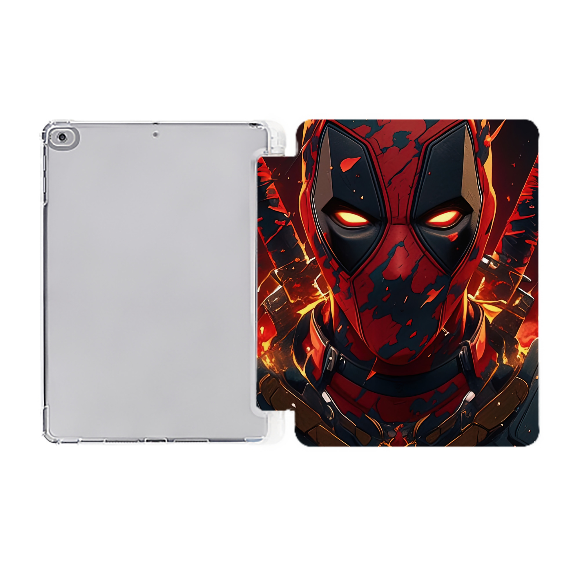 （画像用） Deadpool デッドプール IPad ケース ペン収納付き 三つ折りスタンド PUレザー×シリコン 対応機種9.5/10.5/10.9インチ